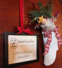 Gift Certificates available at Salem Cross Inn in West Brokkfield, MA